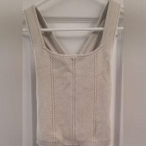 Abercrombie & Fitch Ribbed Knit Crossback Tank Top